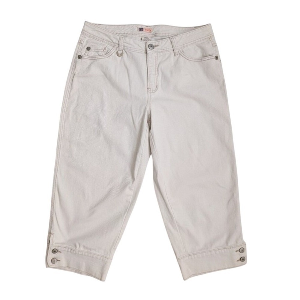 Faded Glory Vintage Y2K Indie Sleaze Earthy Whimsy White Denim Capri Pants